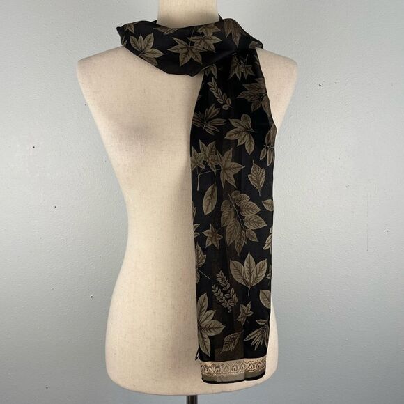Jones New York Leaf Print Scarf EUC - Picture 1 of 6